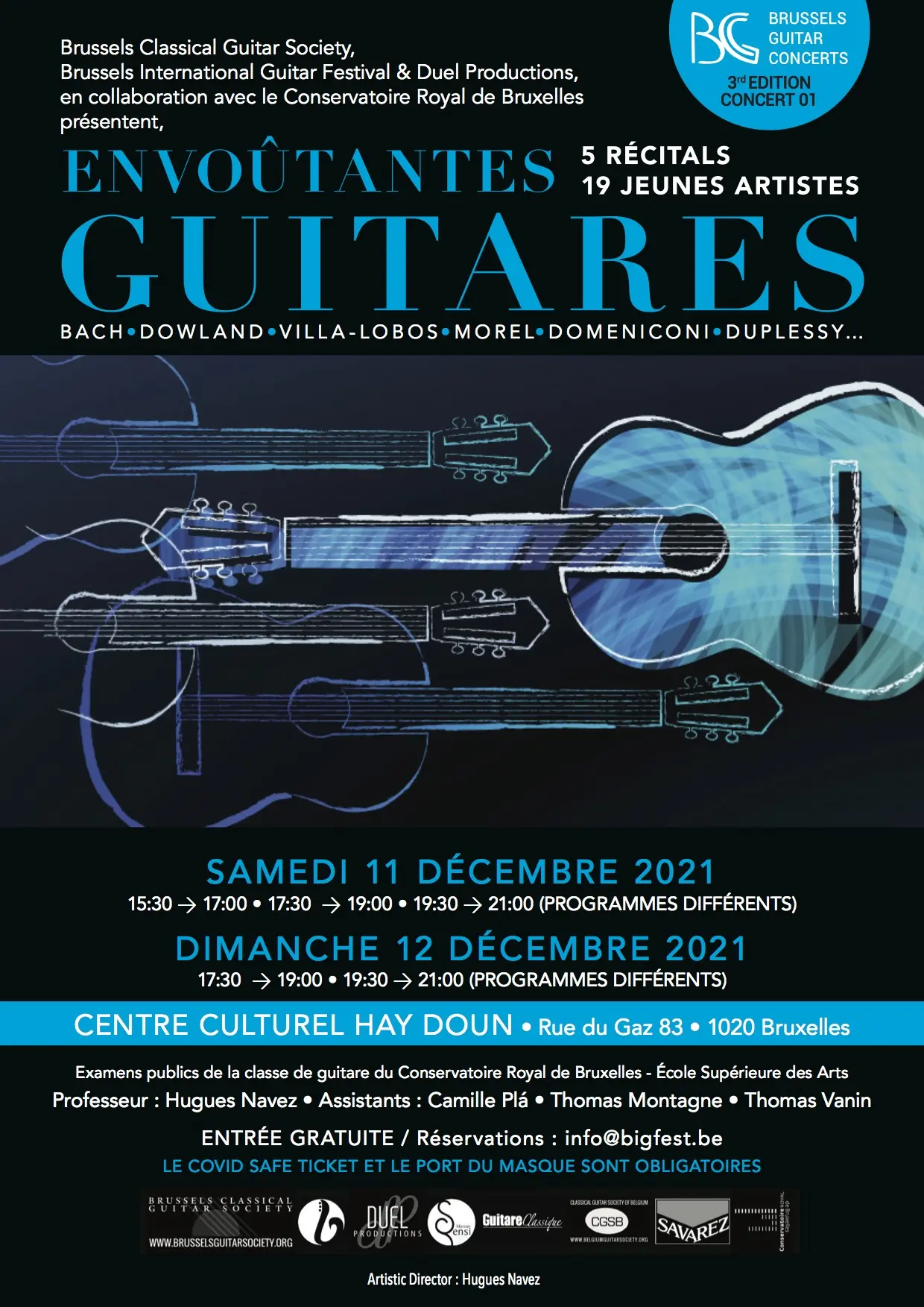 5 récitals- 19 jeunes artistes - Envoûtantes Guitares - Brussels Guitar Concerts