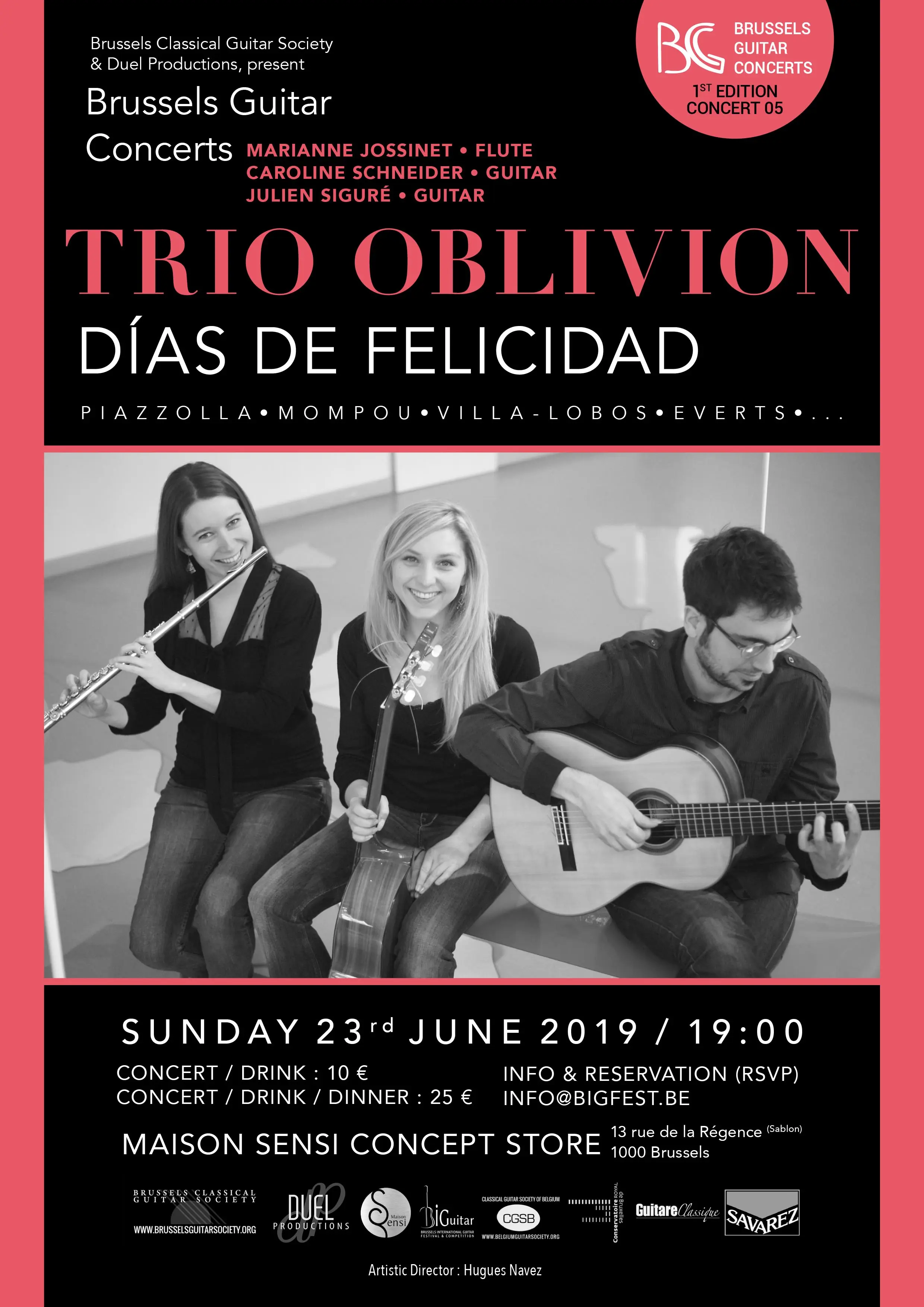Trio Oblivion (Marianne Jossinet, Caroline Schneider & Julien Siguré) - « Días de Felicidad » - Brussels Guitar Concerts